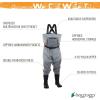 imageFROGG TOGGS Hellbender Breathable Waterproof Stockingfoot Fishing Chest Wader for FishingSlateGray