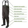imageFROGG TOGGS Mens Rana II PVC Waterproof Fishing Bootfoot Chest Wader for FishingCleated