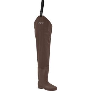 imageFROGG TOGGS Rana II Waterproof PVC Fishing Bootfoot Hip Wader for FishingBrown Cleated