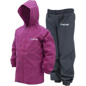 imageFROGG TOGGS Youth Polly Woggs Waterproof Breathable Rain SuitBlack Cherry