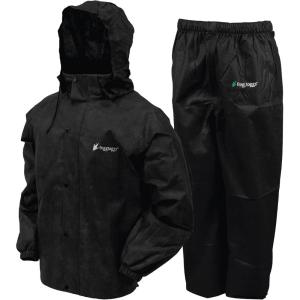 imageFROGG TOGGS Mens Classic AllSport 3Layer Waterproof Breathable Rain SuitBlackBlack