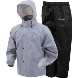 imageFROGG TOGGS Mens Classic AllSport 3Layer Waterproof Breathable Rain SuitGrayBlack