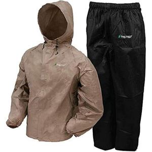imageFROGG TOGGS Mens Classic AllSport 3Layer Waterproof Breathable Rain SuitKhakiBlack