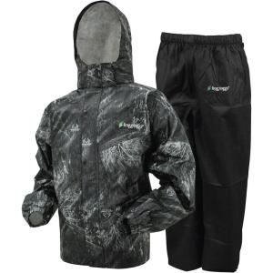 imageFROGG TOGGS Mens Classic AllSport 3Layer Waterproof Breathable Rain SuitRealtree Fishing Black