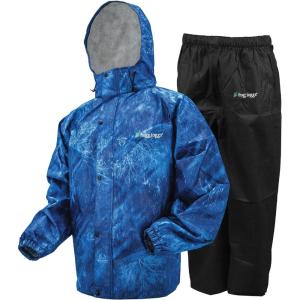 imageFROGG TOGGS Mens Classic AllSport 3Layer Waterproof Breathable Rain SuitRealtree Fishing Dark Blue
