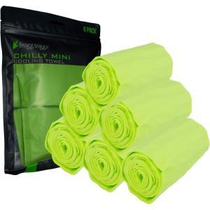 imageFROGG TOGGS Chilly Mini Cooling Neck Towel 6 count 29quotx3quotLime  6 Pack