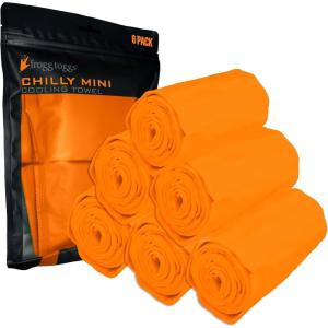 imageFROGG TOGGS Chilly Mini Cooling Neck Towel 6 count 29quotx3quotOrange  6 Pack