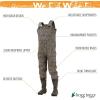 imageFROGG TOGGS Amphib Neoprene Bootfoot Waterproof Fishing Camo Chest Wader for FishingMossy Oak Bottomland