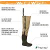 imageFROGG TOGGS Bull Frogg 3ply PVC Canvas Waterproof Fishing Bootfoot Hip Wader for Fishing Cleated or FeltFelt