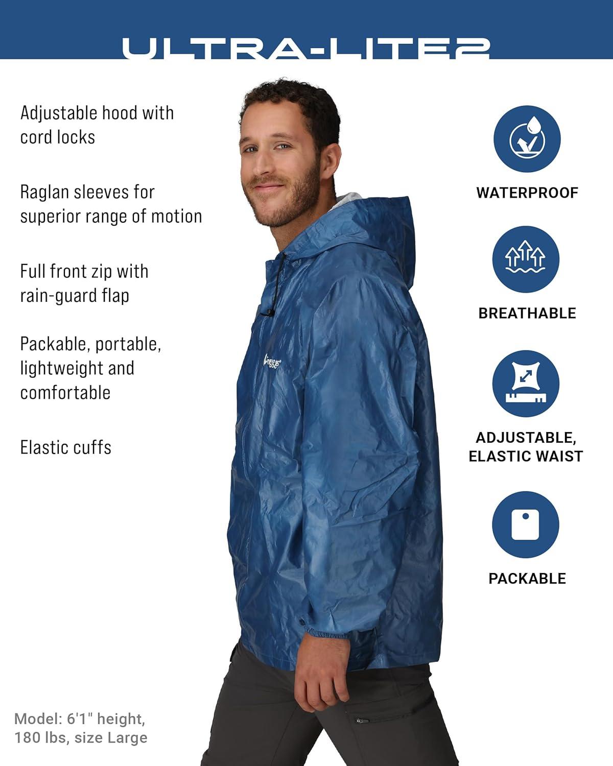 imageFROGG TOGGS mens Ultralite2 Waterproof Breathable Rain JacketBlue