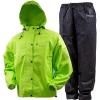 imageFROGG TOGGS Mens Classic AllSport 3Layer Waterproof Breathable Rain SuitHivis Lime JacketBlack Pants