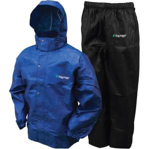 imageFROGG TOGGS Mens Classic AllSport 3Layer Waterproof Breathable Rain SuitRoyal BlueBlack