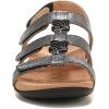 imageVionic Womens Womens Rest Amber Backstrap Sandal  Ladies Adjustable Walking Sandals with Concealed Orthotic Arch SupportBlack Metallic Linen