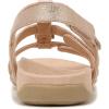 imageVionic Womens Womens Rest Amber Backstrap Sandal  Ladies Adjustable Walking Sandals with Concealed Orthotic Arch SupportRose Gold Metal Linen