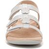 imageVionic Womens Womens Rest Amber Backstrap Sandal  Ladies Adjustable Walking Sandals with Concealed Orthotic Arch SupportSilver Metal Linen