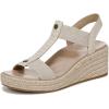 imageVionic Womens Calera Wedge SandalCream Snake LeatherFabric