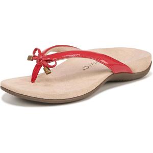 imageVionic Womens Rest Bella II Toepost SandalRed Patent