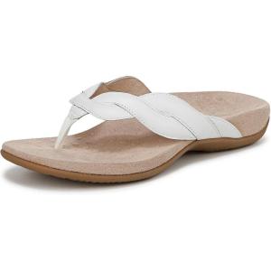 imageVionic Womens Bella Braid Thong Sandals FlipFlopWhite