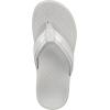 imageVionic Womens Tide II Toe Post Sandal  Supportive Ladies Flip Flops That Include ThreeZone Comfort with Orthotic Insole Arch SupportGrey Leather