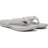 imageVionic Womens Tide II Toe Post Sandal  Supportive Ladies Flip Flops That Include ThreeZone Comfort with Orthotic Insole Arch SupportGrey Leather