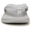 imageVionic Womens Tide II Toe Post Sandal  Supportive Ladies Flip Flops That Include ThreeZone Comfort with Orthotic Insole Arch SupportGrey Leather