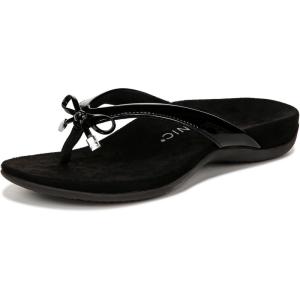 imageVionic Bella Thong Sandals Black Patent 11 W