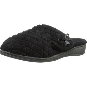 imageVionic Womens Adilyn Mule SlipperComfortable Spa House SlippersBlack Quil Textile