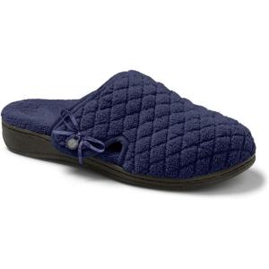 imageVionic Womens Adilyn Mule SlipperComfortable Spa House SlippersNavy Quil Textile
