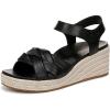 imageVionic Womens Saratoga Espadrille Wedge SandalBlack Leather