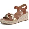 imageVionic Womens Saratoga Espadrille Wedge SandalTanGold Leather