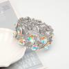 imageCSY Elegant Stretch Bangle Bracelets Bridal Art Deco Teardrop Crystal Elastic Wide Statement Bracelet for Women Party Promab crystal