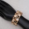 imageCSY Elegant Stretch Bangle Bracelets Bridal Art Deco Teardrop Crystal Elastic Wide Statement Bracelet for Women Party Promchampagne gold