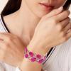 imageCSY Elegant Stretch Bangle Bracelets Bridal Art Deco Teardrop Crystal Elastic Wide Statement Bracelet for Women Party Promhot pink crystalgold tone