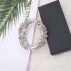 imageCSY Elegant Stretch Bangles Art Deco Statement Cuff Bangle Elastic Wide Bracelet Wedding Party Prom Jewelry for WomenAB crystalPlatinum Tone