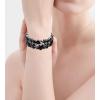 imageCSY Elegant Stretch Bangles Art Deco Statement Cuff Bangle Elastic Wide Bracelet Wedding Party Prom Jewelry for WomenBlack