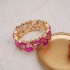 imageCSY Elegant Stretch Bangles Art Deco Statement Cuff Bangle Elastic Wide Bracelet Wedding Party Prom Jewelry for WomenHot pink