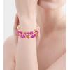 imageCSY Elegant Stretch Bangles Art Deco Statement Cuff Bangle Elastic Wide Bracelet Wedding Party Prom Jewelry for WomenHot pink
