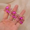 imageCSY Elegant Stretch Bangles Art Deco Statement Cuff Bangle Elastic Wide Bracelet Wedding Party Prom Jewelry for WomenHot pink