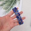 imageCSY Elegant Stretch Bangles Art Deco Statement Cuff Bangle Elastic Wide Bracelet Wedding Party Prom Jewelry for Womenroyal bluegold tone