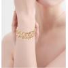 imageCSY Elegant Wide Stretch Bangle Bracelet for Bride Women Round Crystal Statement Art Deco Costume Jewelry for Wedding Party Promchampagne gold