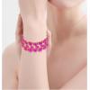 imageCSY Elegant Wide Stretch Bangle Bracelet for Bride Women Round Crystal Statement Art Deco Costume Jewelry for Wedding Party Promhot pink crystalgold plated