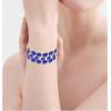 imageCSY Elegant Wide Stretch Bangle Bracelet for Bride Women Round Crystal Statement Art Deco Costume Jewelry for Wedding Party Promroyal bluegold plated