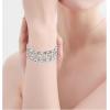 imageCSY Elegant Wide Stretch Bangle Bracelet for Bride Women Round Crystal Statement Art Deco Costume Jewelry for Wedding Party Promwhite crystalplatinum plated