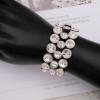 imageCSY Elegant Wide Stretch Bangle Bracelet for Bride Women Round Crystal Statement Art Deco Costume Jewelry for Wedding Party Promwhite crystalplatinum plated