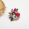 imageCSY Luxury Womens Austrian Crystal Leaves Flower Big Cocktail Statement Rings Stretch Adjustable Ring Jewelry AccessoriesMultiColor