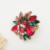 imageCSY Luxury Womens Austrian Crystal Leaves Flower Big Cocktail Statement Rings Stretch Adjustable Ring Jewelry AccessoriesRed