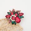 imageCSY Luxury Womens Austrian Crystal Leaves Flower Big Cocktail Statement Rings Stretch Adjustable Ring Jewelry AccessoriesRed