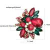imageCSY Luxury Womens Austrian Crystal Leaves Flower Big Cocktail Statement Rings Stretch Adjustable Ring Jewelry AccessoriesRed