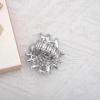 imageCSY Luxury Womens Austrian Crystal Leaves Flower Big Cocktail Statement Rings Stretch Adjustable Ring Jewelry AccessoriesWhite Crystal