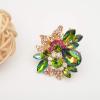 imageCSY Luxury Womens Austrian Crystal Leaves Flower Big Cocktail Statement Rings Stretch Adjustable Ring Jewelry Accessoriesmagic color